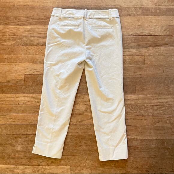 Loft zip up double hook closure casual pants cream size 2 b27 - Picture 2 of 4